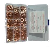 Rehoetom Lot de 400 joints plats en cuivre pour joint d'anneau avec boîte pour carter de carter, matériau en cuivre violet, haute résistance à la chaleur et conductivité, matériel industriel