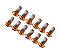Rehoetom Lot de 50 boulons de frein à disque pour VTT, vis T25 M5 x 10 mm, alliage d'aluminium, compatibles avec disques (12 pièces, doré)