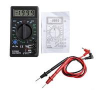 Rehoetom Multimètre numérique ANENG DT830G pour mesure de la résistance au courant alternatif et continu, écran LCD de 1999 points, indice de sécurité CAT II, avec diode, compact (noir)