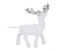 Rehoetom Ornement de renne de Noël en forme d'élan - Statue de cerf - Artisanat - Décoration de table pour cheminée, vitrine, jardin, conte d'histoires (blanc)