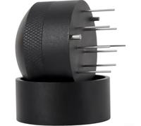 Rehoetom Outil de distribution de marc de café en acier inoxydable 8 aiguilles anti-agglomérant, accessoire d'extraction uniforme avec poignée nervurée et base (51 mm)