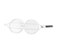 Rehoetom Panier de barbecue pliable en acier inoxydable avec poignée amovible pour légumes, poissons et crevettes - Cage de barbecue verrouillable, 55 x 28 x .8 cm, portable