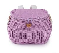 Rehoetom Panier tissé pour vélos d'enfants, avant en plastique durable pour vélo avec fonction sac à dos, compatible avec les draisiennes, 7,1 x 5,9 x (violet)