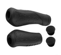 Rehoetom Poignées de guidon de vélo pour guidon de 22,2 mm, design ergonomique en caoutchouc TPR avec repose-paume, paire longue + courte, noir