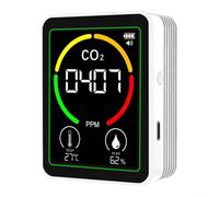 Rehoetom Qualité de l'air intérieur avec capteur de dioxyde de carbone et capteur d'humidité, écran LCD 3 en 1 pour la maison, le bureau, l'école, batterie 1200 mAh, pour données CE-19 (blanc)