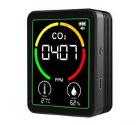 Rehoetom Qualité de l'air intérieur avec capteur de dioxyde de carbone et capteur d'humidité, écran LCD 3 en 1 pour la maison, le bureau, l'école, batterie 1200 mAh, pour données CE-19 (noir)