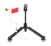 Rehoetom Support de canne à pêche sur glace avec alarme automatique et drapeau, trépied pliable et portable pour pêche sur glace et radeau, fibre de carbone, 30 x 27 cm
