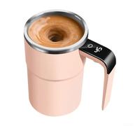Rehoetom Tasse à café portable 380 ml avec mélangeur automatique avec affichage de la température, tasse à mélanger rechargeable pour café, thé, chocolat chaud avec couvercle - pour bureau, école