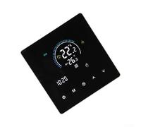 Rehoetom Thermostat électrique chauffant au sol 25A avec contrôle réglable (5-90 °C), boîtier PC ignifuge, 86 × 86 mm, pour la maison et le jardin - W (noir)