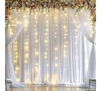 Rehoetom Tissu de drapage pour arche de mariage - 300 x 75 cm - Rideau en mousseline de polyester transparent pour mariage, fête prénuptiale et cérémonie à l'église (blanc)