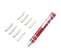 Rehoetom Tournevis magnétique portable - Outil de réparation de forme de stylo - 8 en 1 - Tournevis de précision avec poignée antidérapante - Kit d'outils de poche multifonction compact - Aluminium