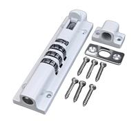 Rehoetom Verrou de porte horizontal avec code à combinaison coulissante pour portail, garage, armoire, acier inoxydable et alliage de zinc, longueur du boîtier de 130 mm (noir)