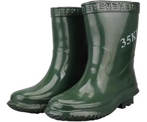 REHOOF Bottes Diélectriques 35 KV Bottes Diélectriques Mi-Mollet, Chaussures Isolantes Anti-Électrocution pour Travaux Électriques Haute Tension, Chaussures De Protection Résistantes À l'usure EUR 46