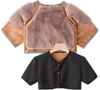 REHOOF Chauffe-Épaules sans Manches,Gilet Thermique,Rembourrage D'épaule Épais,Doublure en Peluche,Chauffe-Dos pour Femme,Hiver Épaulière pour Dormir,Épaulières pour Personnes Âgées B,M(40-50kg)