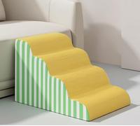 REHOOF Escalier pour Chien À 2/3/4 Marches,Haustierrampe,Rampe Respirant pour Animaux,Marche Pied en Éponge À Haute Densité pour Chien Chat,Veste Amovible Et Lavable,Confortable A,70×40×46CM