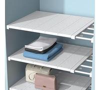 REHOOF Extensible Séparateurs D'étagères Acier Inoxydable Penderie Étagère De Rangement Réglables Armoires Télescopiques Placard Diviseur DIY Organisateur pour Cuisine, Domicile W42cm,L 60-100cm