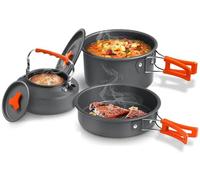 REHOOF Kit De Casseroles Camping | Portable Léger Aluminium Kit De Cuisine De Camping | Ustensiles De Cuisine Kit | pour Randonnée Pique Voyage,Popotes Théière Cuillère Spatule Bol A