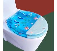 REHOOF Siège De Toilette en Résine,Lunette De Toilette,Siège De Toilette Resine Transparente,Siège De Toilette Épaissi en Résine,Abattant WC,Abattants WC avec Frein De Chute,Familial H,42cm*36cm