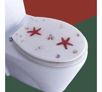 REHOOF Siège De Toilette en Résine,Lunette De Toilette,Siège De Toilette Resine Transparente,Siège De Toilette Épaissi en Résine,Abattant WC,Abattants WC avec Frein De Chute,Familial L,42cm*36cm