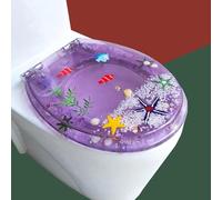 REHOOF Siège De Toilette en Résine,Lunette De Toilette,Siège De Toilette Resine Transparente,Siège De Toilette Épaissi en Résine,Abattant WC,Abattants WC avec Frein De Chute,Familial I,42cm*36cm