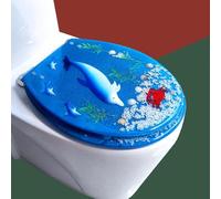 REHOOF Siège De Toilette en Résine,Lunette De Toilette,Siège De Toilette Resine Transparente,Siège De Toilette Épaissi en Résine,Abattant WC,Abattants WC avec Frein De Chute,Familial N,42cm*36cm