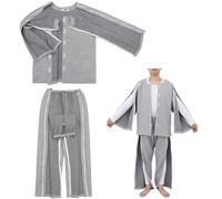 REHOOF Veste De Rééducation pour Homme, en Coton pour Handicapées, Alitées, Victimes De Fractures, Vêtements Patients pour Personnes, Facile À Mettre Et À Enlever, Soins À Domicile Zipper,XL
