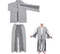 REHOOF Veste De Rééducation pour Homme, en Coton pour Handicapées, Alitées, Victimes De Fractures, Vêtements Patients pour Personnes, Facile À Mettre Et À Enlever, Soins À Domicile Vel-cro,S