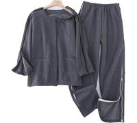 REHOOF Vêtements Faciles d'entretien Après Une Intervention Chirurgicale,Pyjama Patient Vêtements Patients Détachables pour Hommes Et Femmes pour Fracture, Patients Alités,Âgés,Paralysés Men's-B,2XL