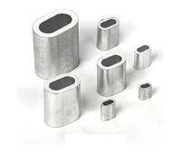 REHOSE Câble métallique Fixe en Aluminium, Manchon Ovale pressé, connecteur à Clip, Cercle de Verrouillage 0.5/1/2/3/4/5/6/8/10/12~26mm, Boucle Fixe Al(Oval,1.0mm (50Pcs))