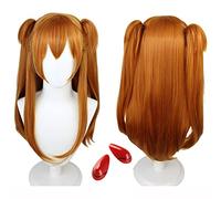Rei Ayanami Asuka Perruque de cosplay avec pinces à cheveux en EVA résistant à la chaleur pour cosplay, costume d'anime, Halloween
