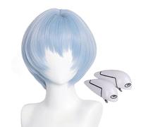 Rei Ayanami Asuka Perruque de cosplay avec pinces à cheveux Eva Perruque de costume Genesis Evangelion Anime Perruque synthétique résistante à la chaleur pour cosplay Costume Anime Halloween