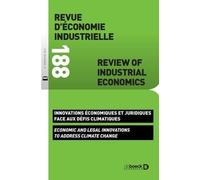 REI n° 188 - Innovations économiques et juridiques face aux défis climatiques