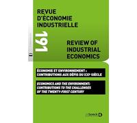 REI n° 191 - Économie et environnement : contributions aux défis du XXIe siècle
