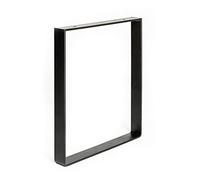 REI Pied pour Meubles, Tables et Bars Rectangle à Visser Acier Mat Noir, 38,5 cm