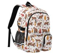Reiacy Bears in Fall Trees Sac à dos d'école pour enfants, grande capacité, sac à dos pour ordinateur portable, sac à dos de voyage pour collège