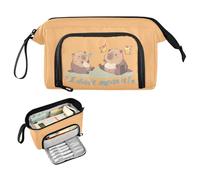 Reiacy Capybara - Grande trousse à crayons « I Didn't Mean It », grande capacité avec poignée, pour filles, garçons et femmes, idéale pour les voyages, l'école, le bureau