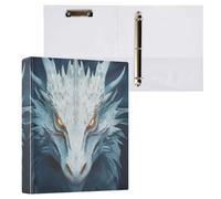 Reiacy Classeur à anneaux, motif dragon bleu manga à 3 anneaux A4 avec clip de maintien de 200 feuilles, grand organiseur de fichiers à anneaux en D pour la maison, l'école, le bureau