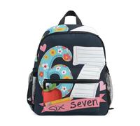 Reiacy Floral Six Seven Petit sac à dos d'école, sac à dos pour enfant préscolaire, sac à dos à bandoulière pour la maternelle, sac d'école décontracté