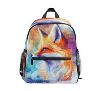 Reiacy Fox Head Petit sac à dos d'école, sac à dos pour enfant préscolaire, sac à dos à bandoulière décontracté pour la maternelle