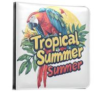 Reiacy Grand album photo auto-adhésif - Perroquet tropical en cuir - Classeur à anneaux rechargeable avec 20 feuilles pouvant contenir des photos de 15,2 x 10,2 cm, 17,8 x 12,7 cm pour voyage en