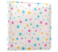 Reiacy Grand album photo autocollant - Little Stars Dispersées - Livre de souvenirs en cuir - Classeur à anneaux rechargeable avec 20 feuilles pouvant contenir des photos de 15,2 x 10,2 cm, 17,8 x