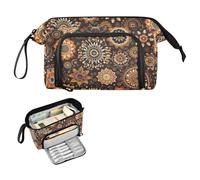 Reiacy Grande trousse à crayons Boho Mandalas, grande capacité avec poignée, pour filles, garçons, femmes, idéale pour les voyages, l'école, le bureau