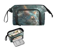 Reiacy Grande trousse à crayons Calico Cat romantique, grande capacité avec poignée, pour filles, garçons, femmes, idéale pour les voyages, l'école, le bureau