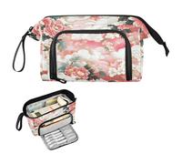 Reiacy Grande trousse à crayons China Peony Clouds, grande capacité avec poignée, pour filles, garçons, femmes, idéale pour les voyages, l'école, le bureau