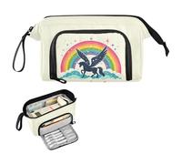 Reiacy Grande trousse à crayons licorne ailée arc-en-ciel, grande capacité avec poignée, pour filles, garçons, femmes, idéale pour les voyages, l'école, le bureau