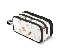 Reiacy Little Bee Trousse à crayons pour garçons et filles - Grande capacité - 3 compartiments - Pour l'école, le bureau, le travail