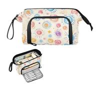 Reiacy Sun Star Line Grande trousse à crayons de grande capacité avec poignée, pour filles, garçons, femmes, idéale pour les voyages, l'école, le bureau