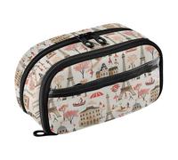 Reiacy Trousse à crayons Paris étanche avec fermeture éclair - Organiseur avec séparateur en polyéthylène - Grande capacité de rangement pour papeterie - Pour l'école et le bureau