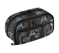 Reiacy Trousse à crayons pour le Nouvel An Paris - Étanche - Fermeture éclair - Avec séparateur en polyéthylène - Grande capacité de rangement pour papeterie - Pour l'école et le bureau