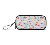 Reiacy Trousse à crayons renard avec feuille de dessin animé grande capacité avec compartiments à fermeture éclair pour enfants adolescents école, multicolore, Taille unique, Régulier